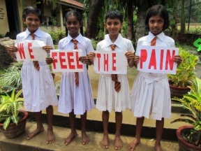 We feel the pain - Children from Nikaweratiya school