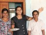 Nilanthi and teachers (serving peppered cucumber)