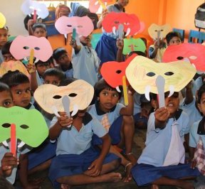 Elephant masks at Kirankulam nursery - Sri Lanka