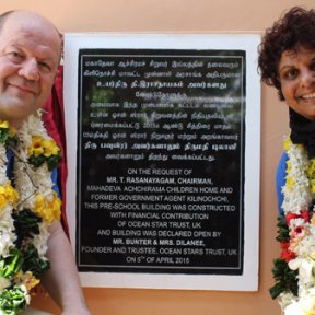 John and Dilanee and the new pre-school building
