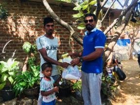 Receiving food parcel